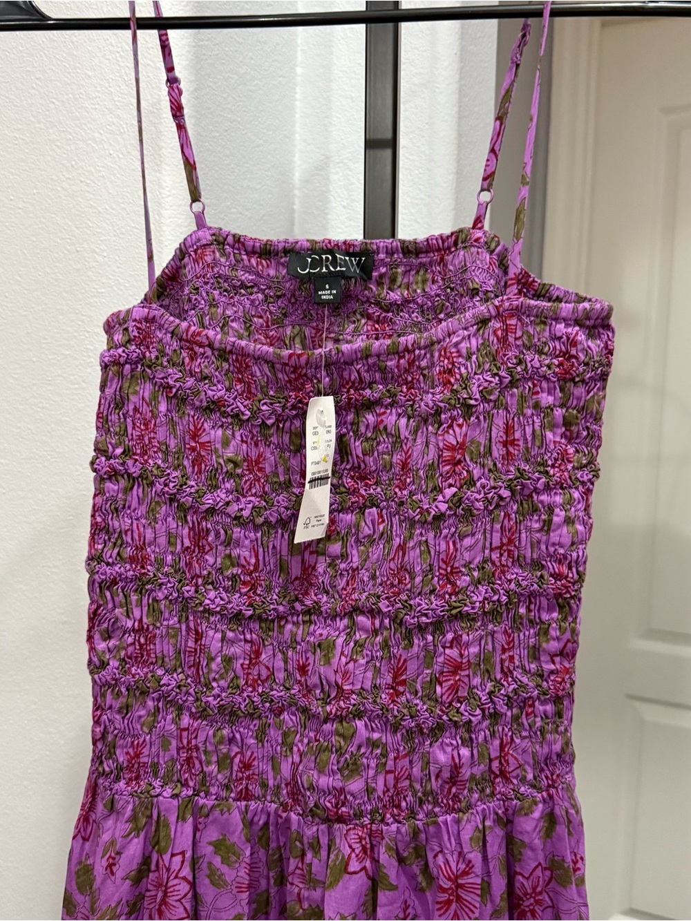 NWT Cottagecore Smocked Floral Midi Dress Purple Prairie Sundress Size Small - Picture 3 of 5